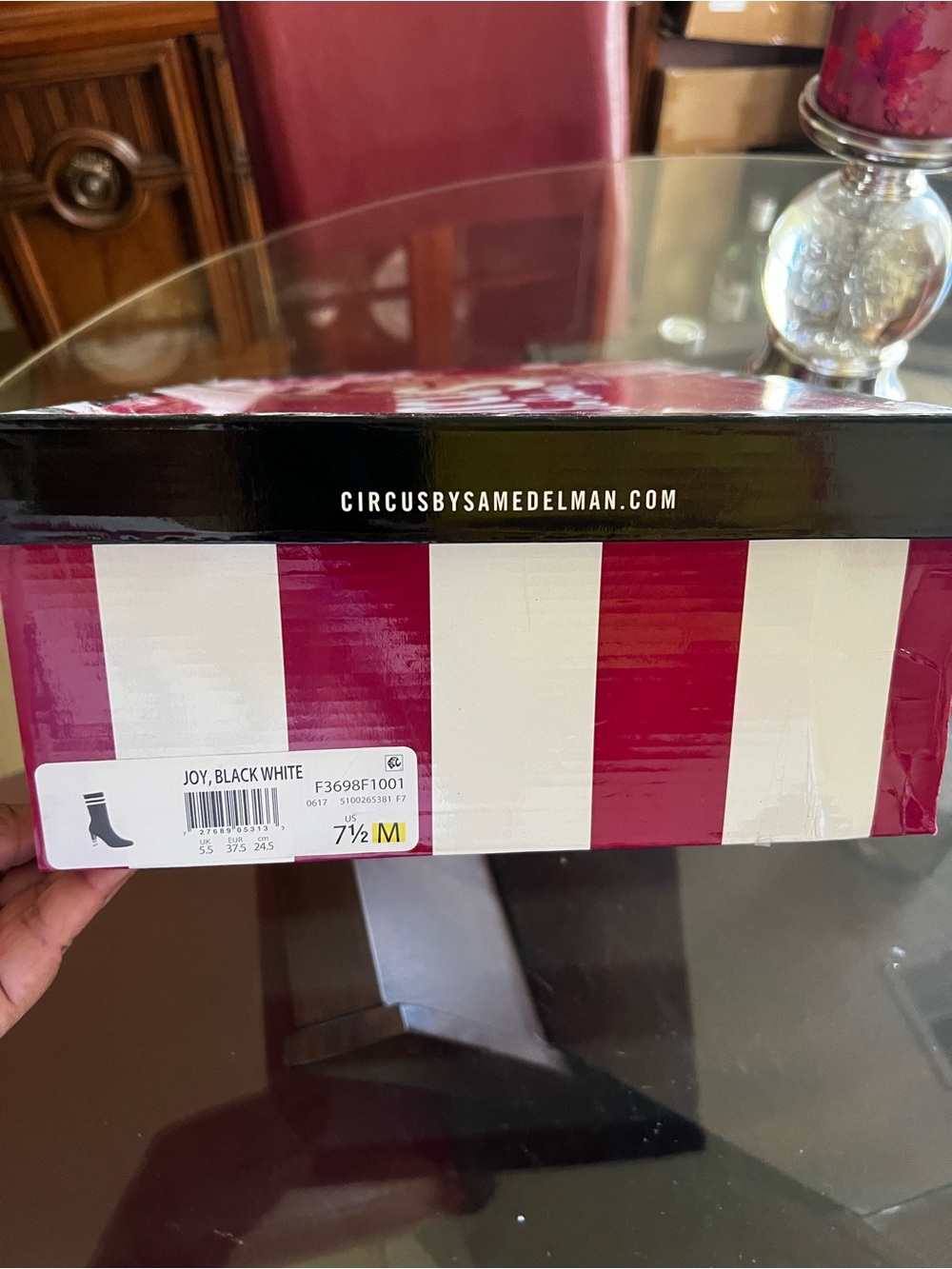 Circus by Sam Edelman Black Knit Sock Boots with White Stripe Accents - Picture 4 of 4